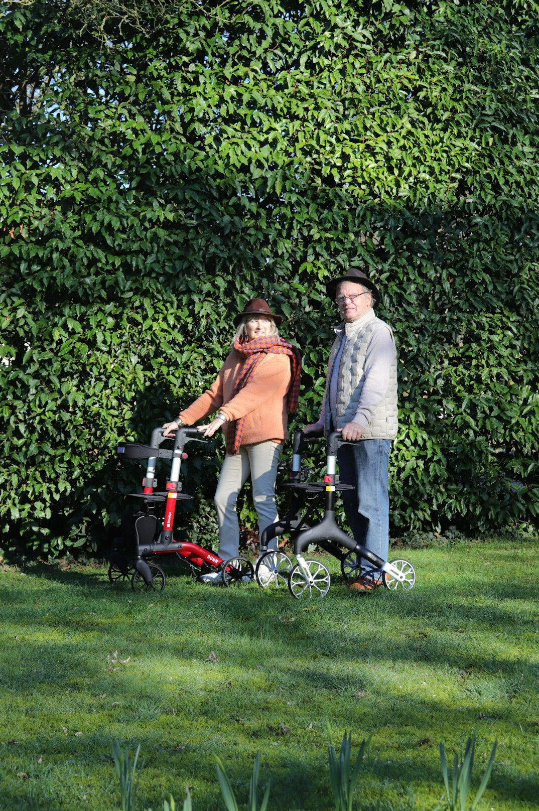 elderly people chatting in garden
