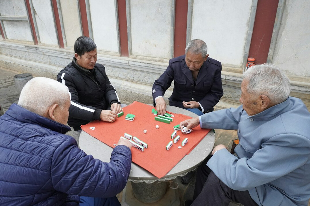 group of seniors playing games